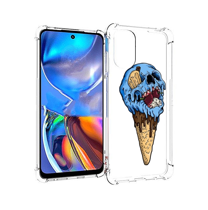 

Чехол MyPads мороженное череп для Motorola Moto E32, Прозрачный, Tocco