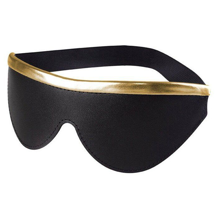 Маска Sitabella Gold на резинке с золотистой полосой черная