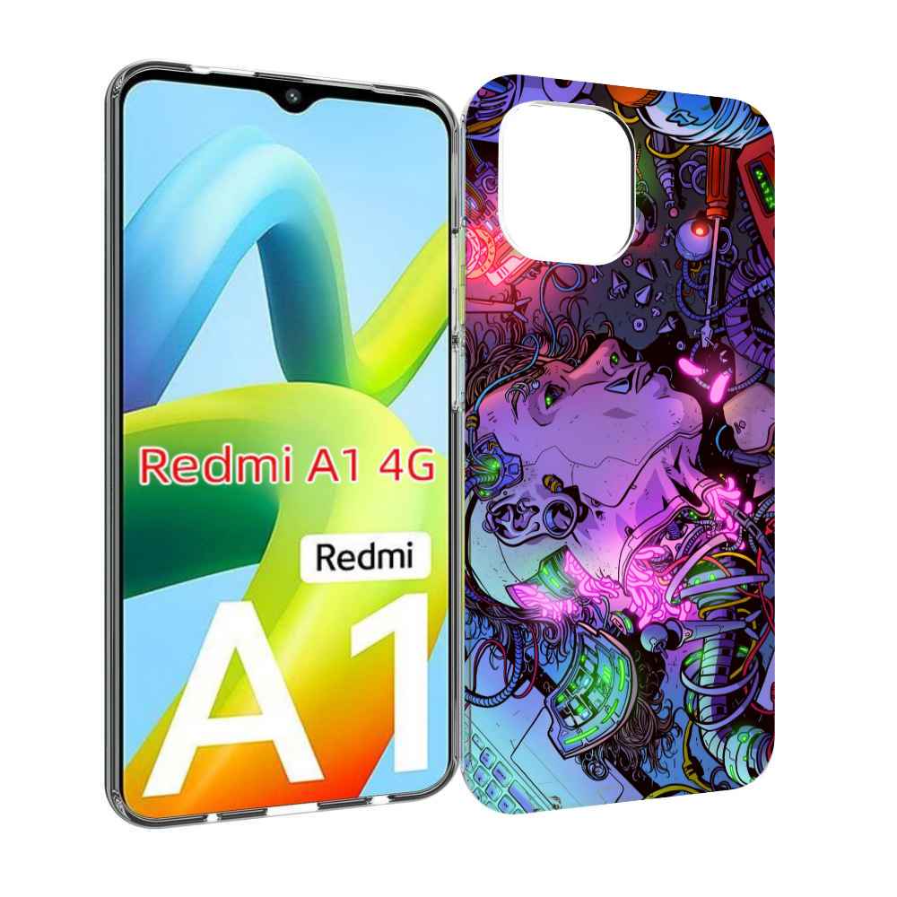 

Чехол MyPads голова робота мультик для Xiaomi Redmi A1, Прозрачный, Tocco