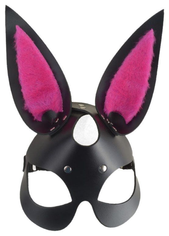 Маска Sitabela Зайка с розовым мехом черная