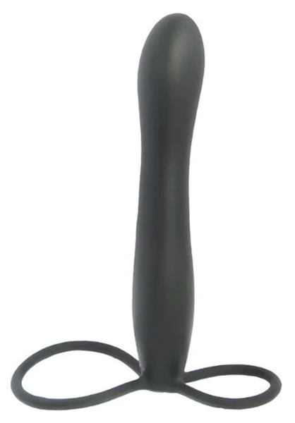 Насадка на пенис Seven Creations Mojo BlackJack для двойной стимуляции черная 15 см