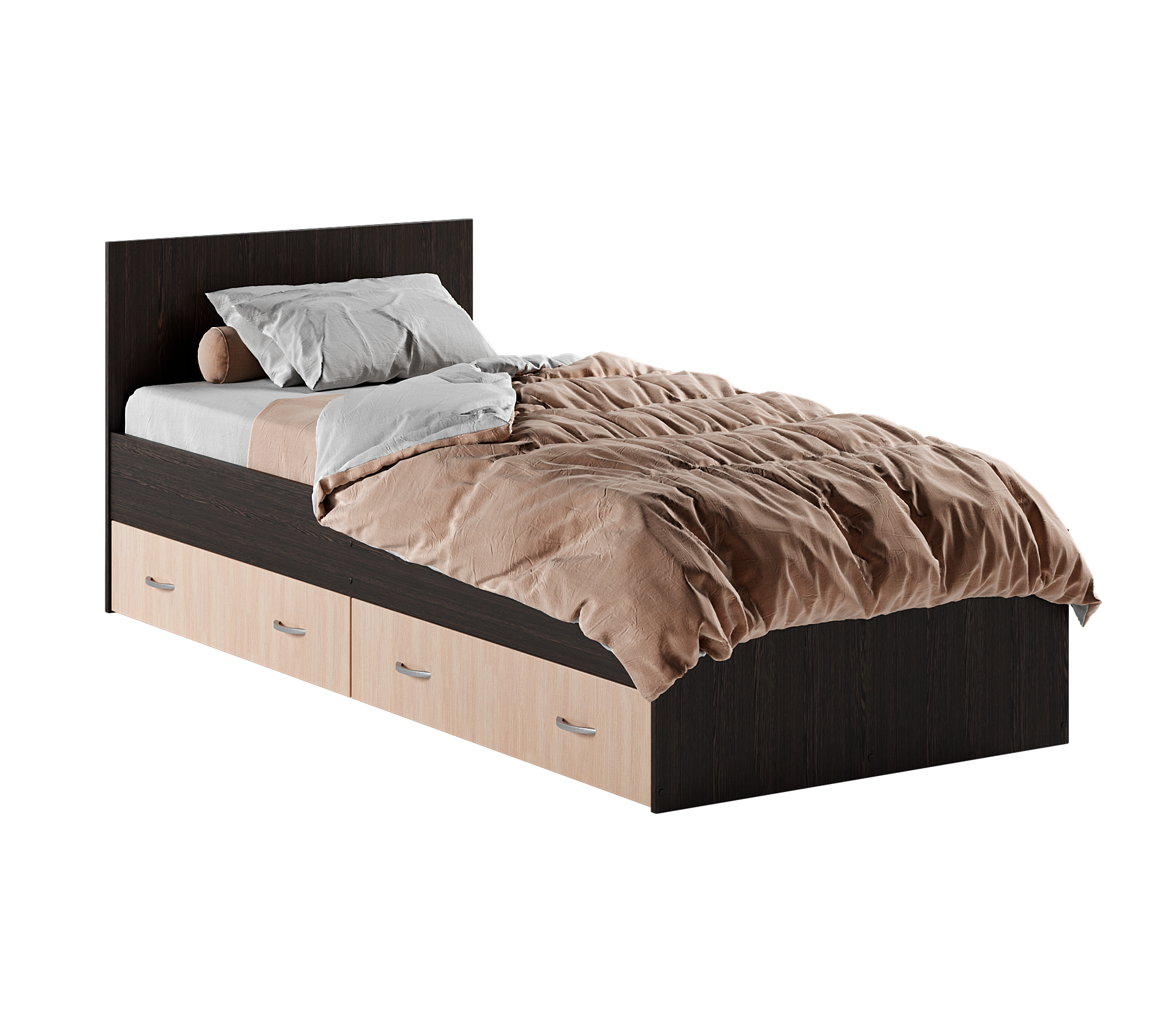 

Кровать RuHome24 Виктория 80х200 венге дуб с ящиками, Коричневый, Виктория