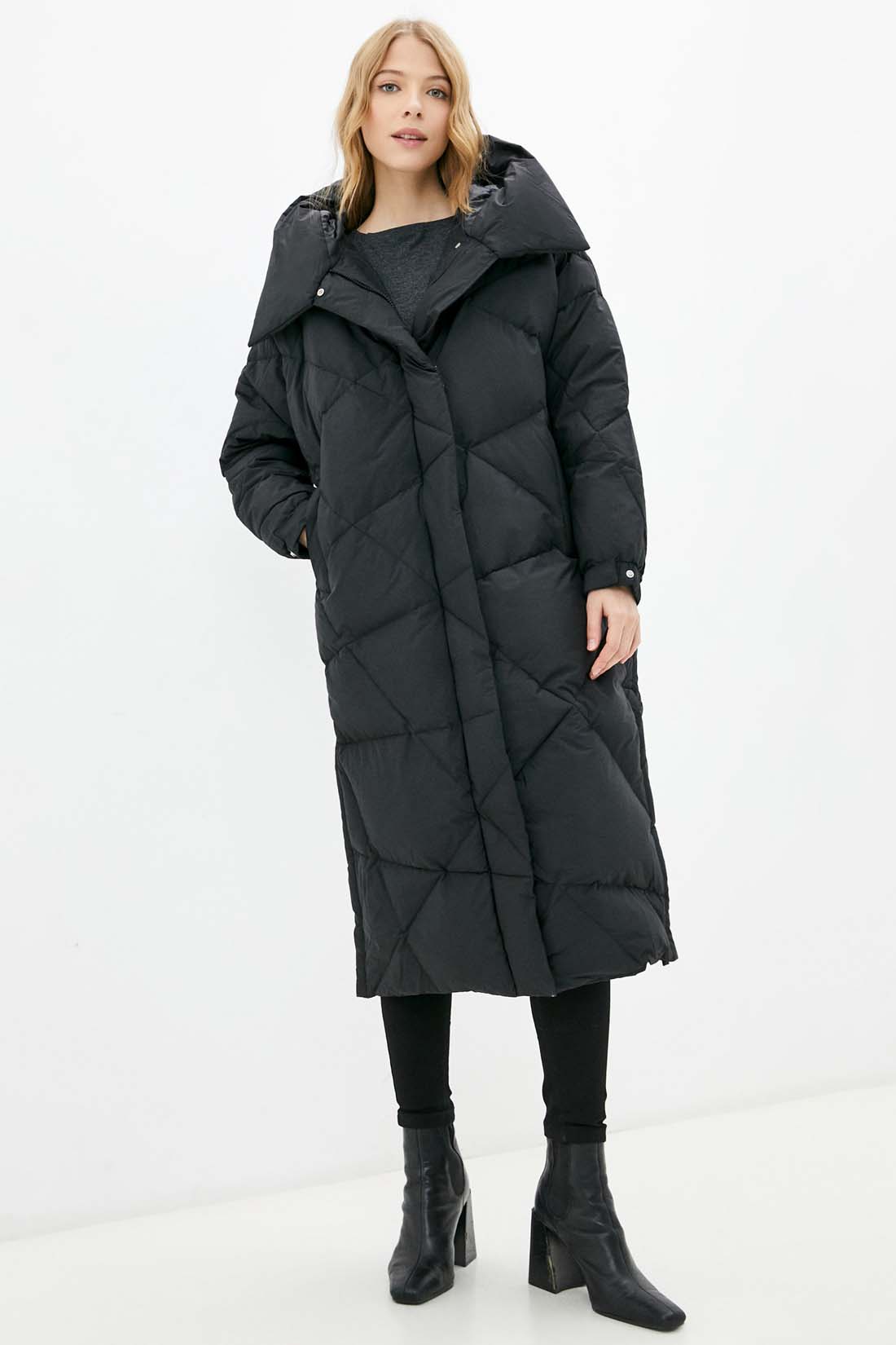 фото Пуховик-пальто женский baon b001554 черный l