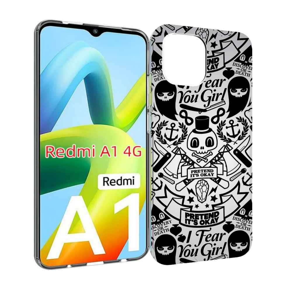 

Чехол MyPads готический-принт для Xiaomi Redmi A1, Прозрачный, Tocco