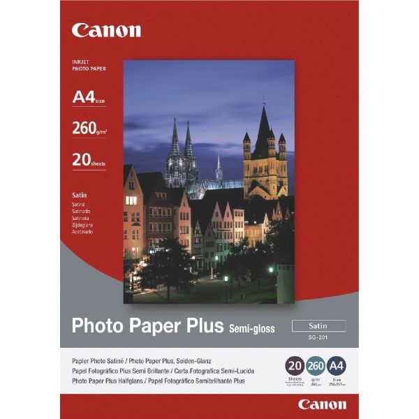 

Фотобумага для принтера Canon 1686B021 A4 SG-201, Белый, SG-201 1686B021