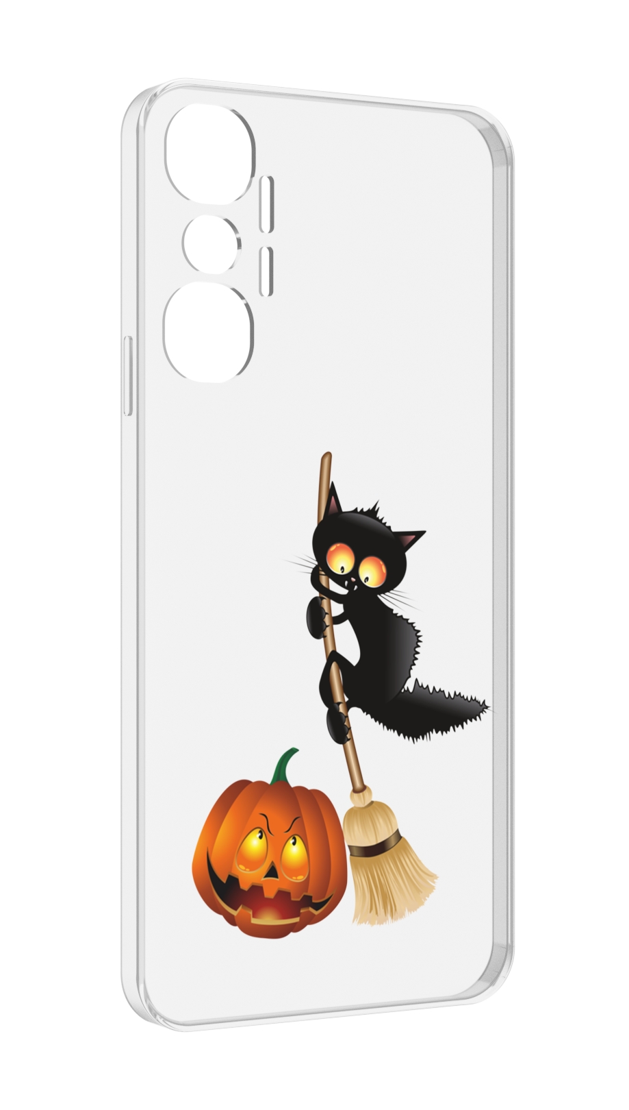 

Чехол MyPads хэлуинский котик для Infinix Hot 20 4G, Прозрачный, Tocco