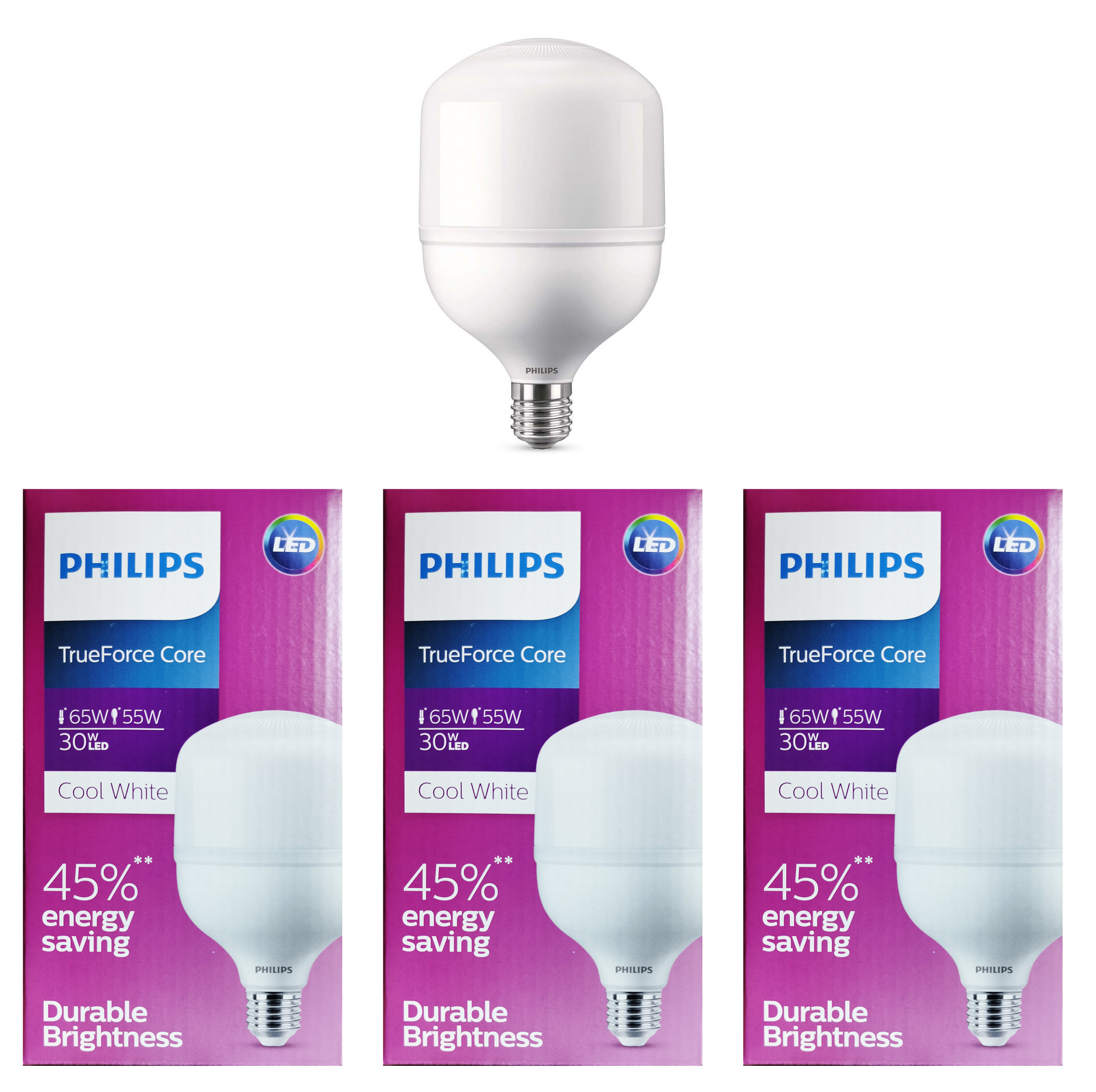 

Лампочка светодиодная Philips Бочонок HB E27 30Вт 220В 4000Лм 4000К Дневной белый 3шт, Бочонок HB E27 30Вт 220В 4000Лм 4000К