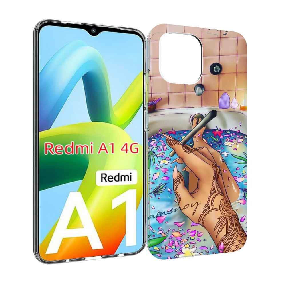 Чехол MyPads девушка в ванне женский для Xiaomi Redmi A1