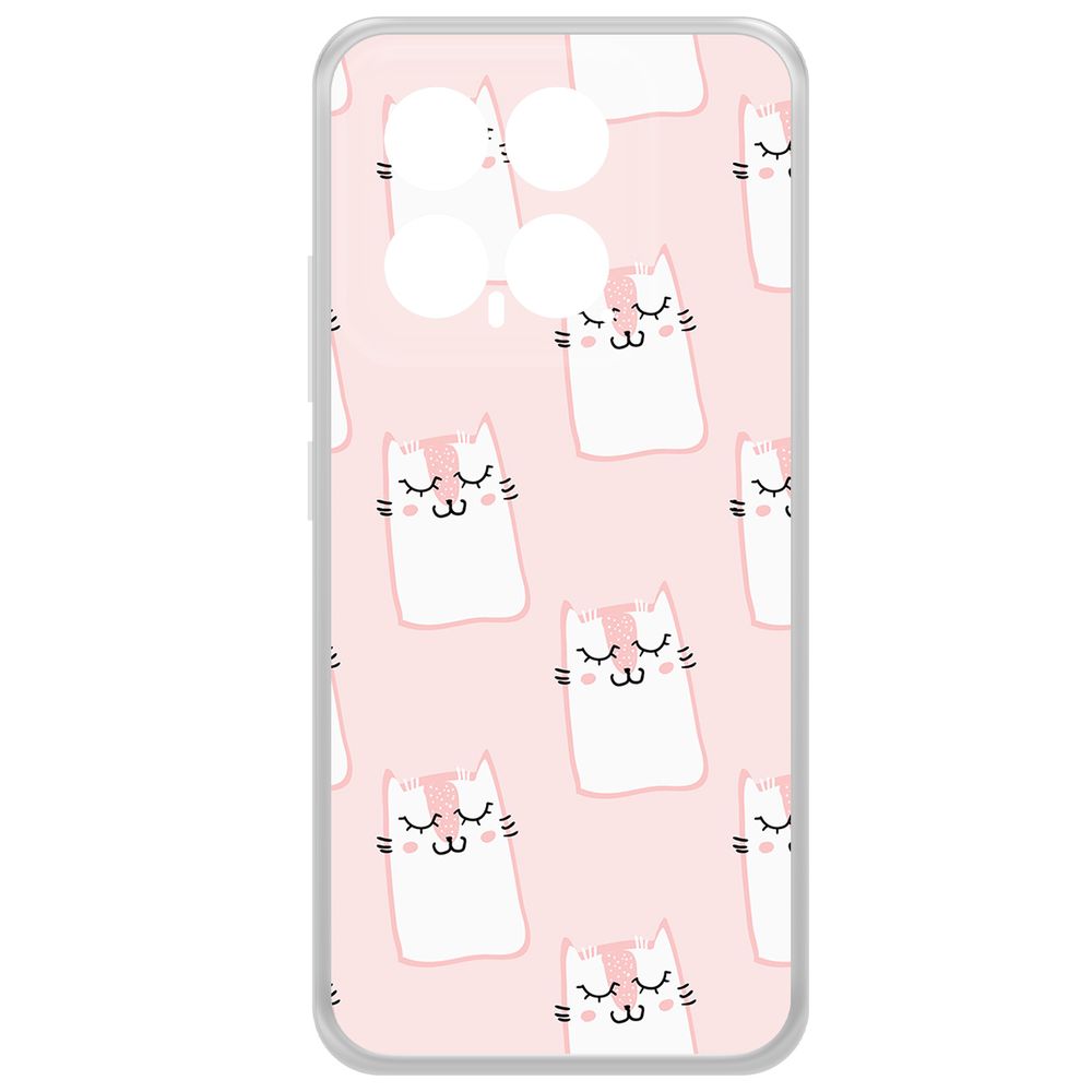 

Чехол-накладка Krutoff Clear Case Котики паттерн для Xiaomi 14, Прозрачный