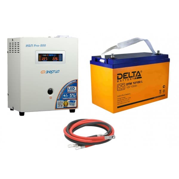

Инвертор (ИБП) Энергия PRO-800 + Аккумуляторная батарея Delta DTM 12100 L, Энергия PRO-800 + Аккумуляторная батарея Delta DTM 12100 L