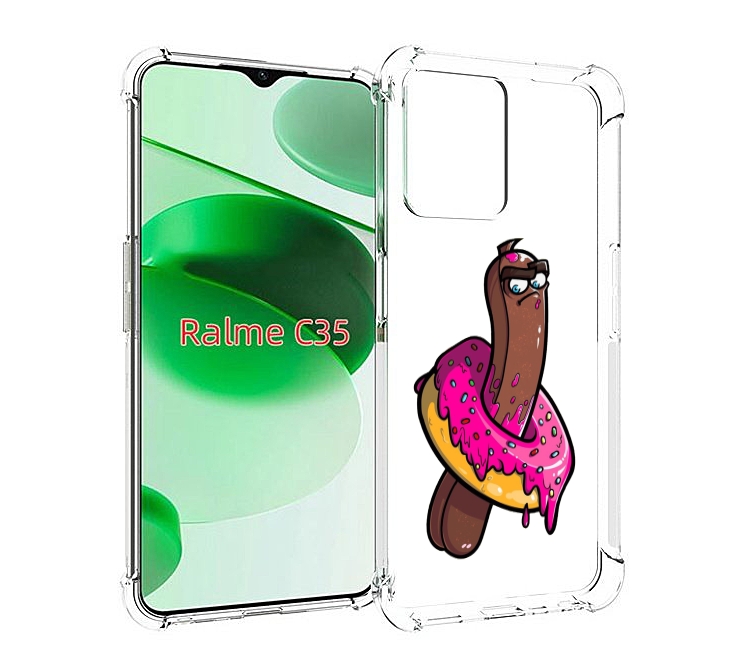

Чехол MyPads эклер в пончике для Realme C35 / Narzo 50A Prime, Прозрачный, Tocco