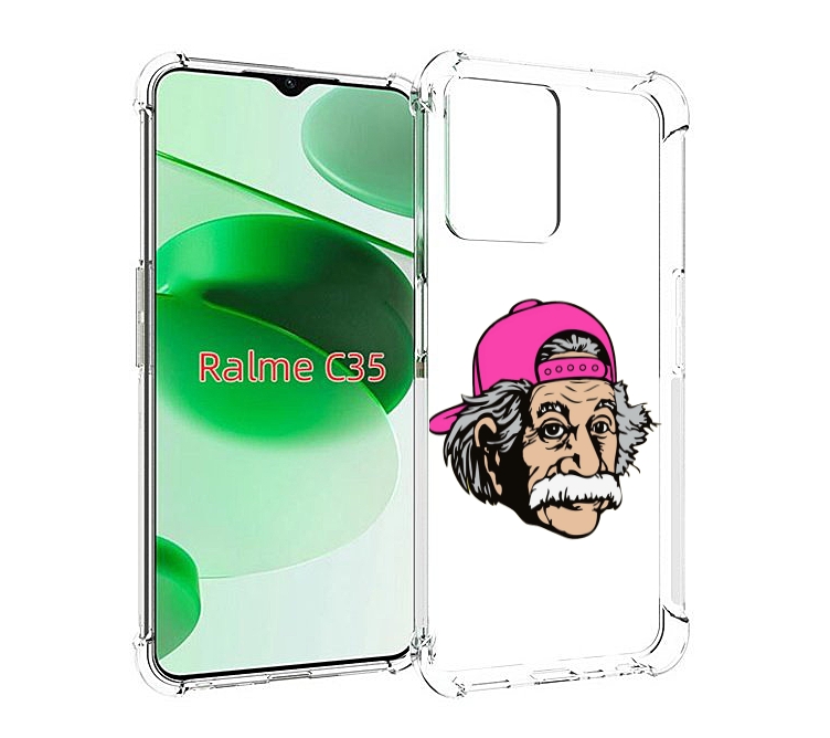 

Чехол MyPads энштейн в кепке для Realme C35 / Narzo 50A Prime, Прозрачный, Tocco