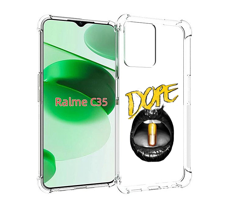 

Чехол MyPads губы для Realme C35 / Narzo 50A Prime, Прозрачный, Tocco