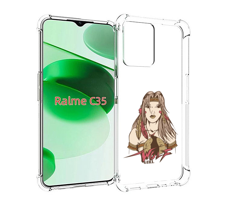 

Чехол MyPads девушка волк для Realme C35 / Narzo 50A Prime, Прозрачный, Tocco