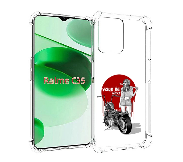 

Чехол MyPads девушка с мотоциклом для Realme C35 / Narzo 50A Prime, Прозрачный, Tocco