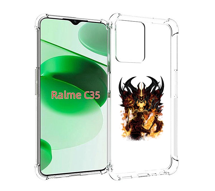 

Чехол MyPads демон shadow fiend для Realme C35 / Narzo 50A Prime, Прозрачный, Tocco