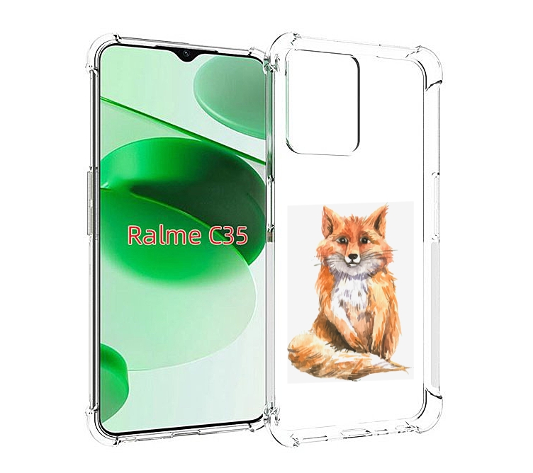 

Чехол MyPads детская лиса для Realme C35 / Narzo 50A Prime, Прозрачный, Tocco