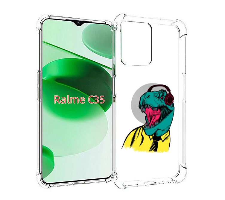 

Чехол MyPads дино для Realme C35 / Narzo 50A Prime, Прозрачный, Tocco