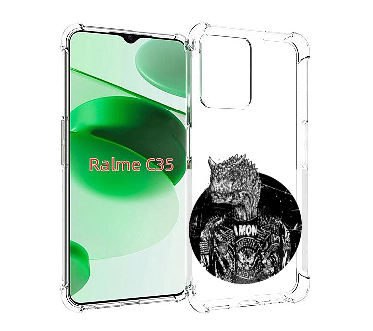 

Чехол MyPads динозавр в куртке для Realme C35 / Narzo 50A Prime, Прозрачный, Tocco