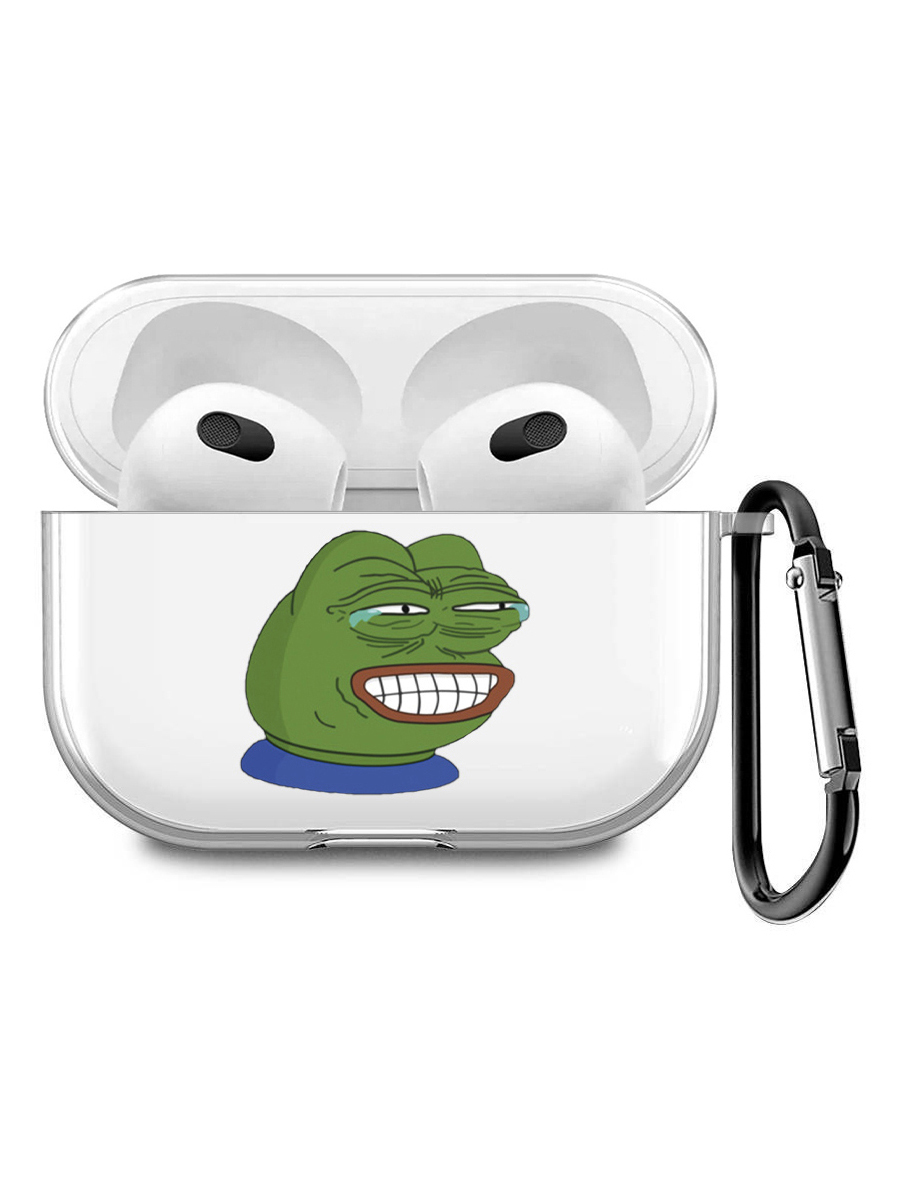 

Силиконовый чехол для наушников Apple AirPods 3 с принтом "Pepe the Frog", Прозрачный;белый;зеленый;черный, 200008678