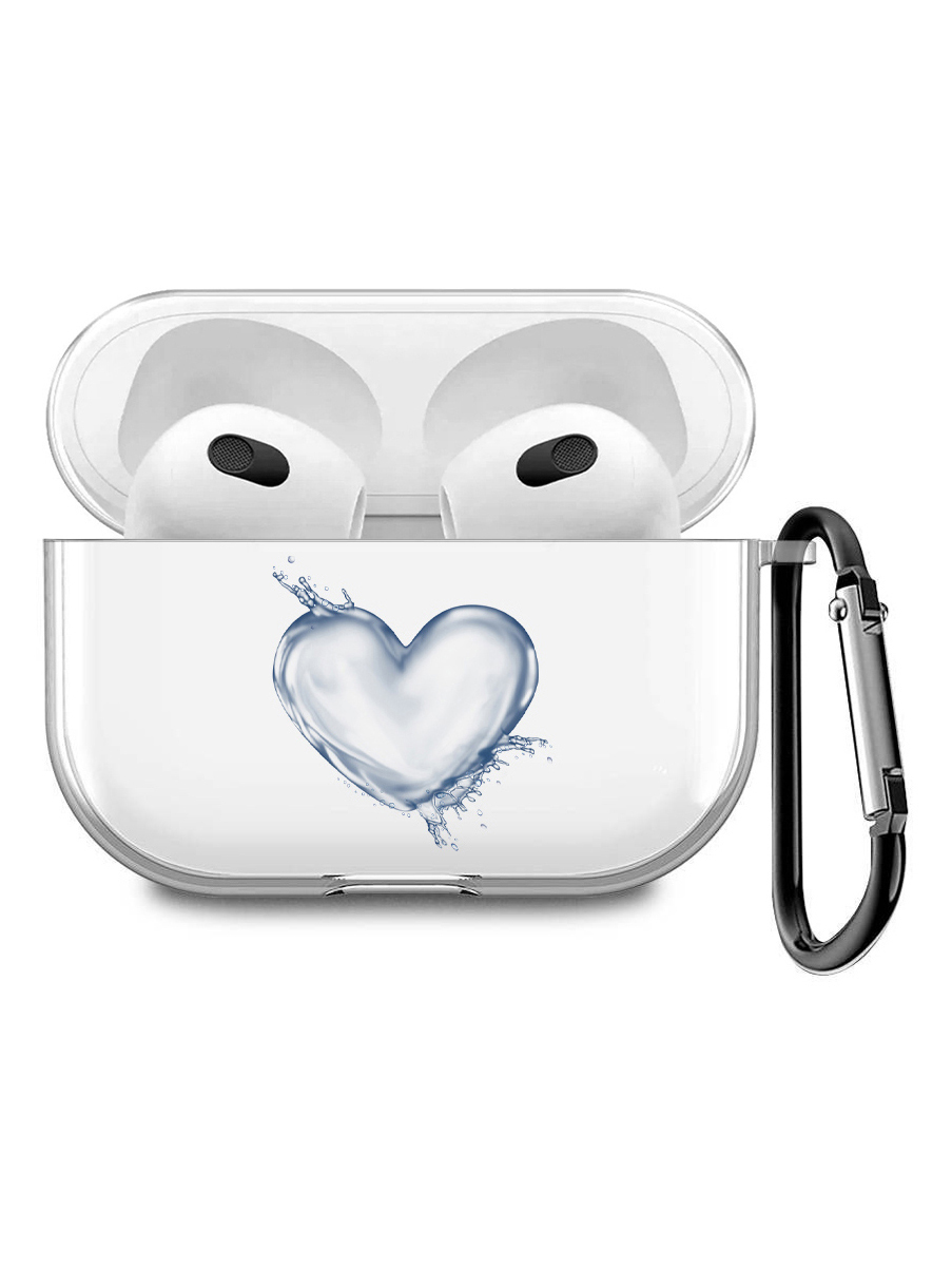 

Силиконовый чехол для наушников Apple AirPods 3 с принтом "Water Heart", Прозрачный;серый;черный, 200008678