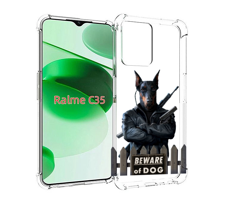 

Чехол MyPads доберман для Realme C35 / Narzo 50A Prime, Прозрачный, Tocco