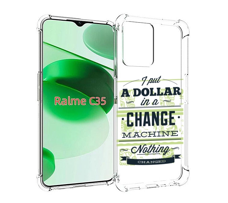 

Чехол MyPads доллар надпись для Realme C35 / Narzo 50A Prime, Прозрачный, Tocco