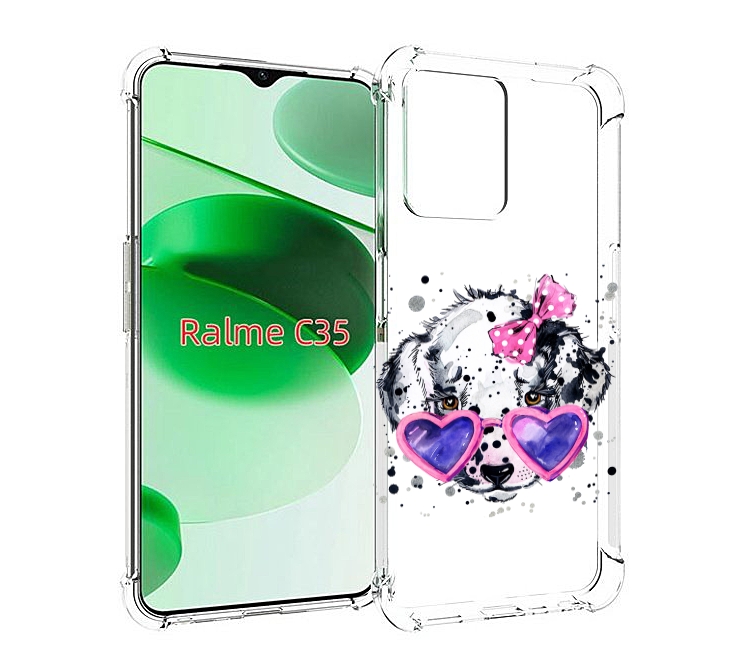 

Чехол MyPads долматинец в очках для Realme C35 / Narzo 50A Prime, Прозрачный, Tocco