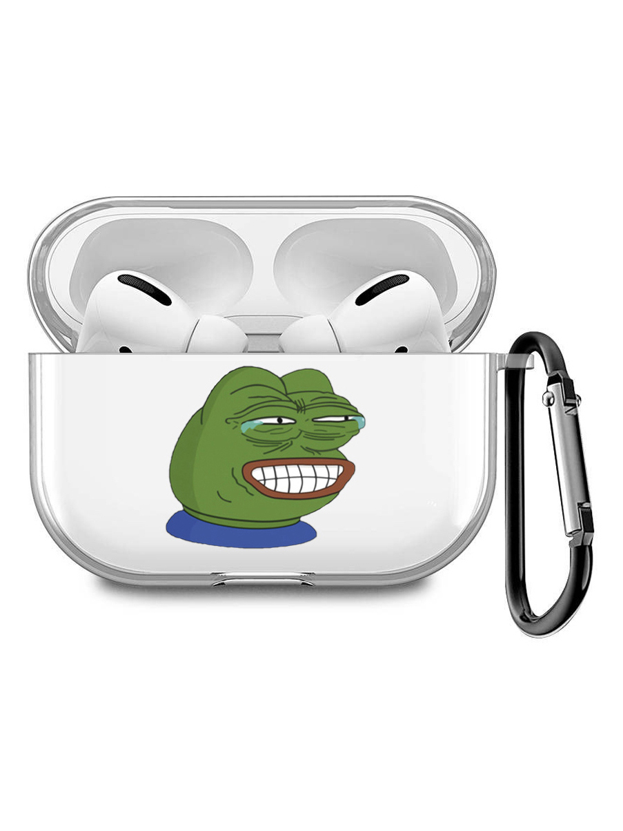 

Силиконовый чехол для наушников Apple AirPods Pro с принтом "Pepe the Frog", Прозрачный;белый;зеленый;черный, 200008679