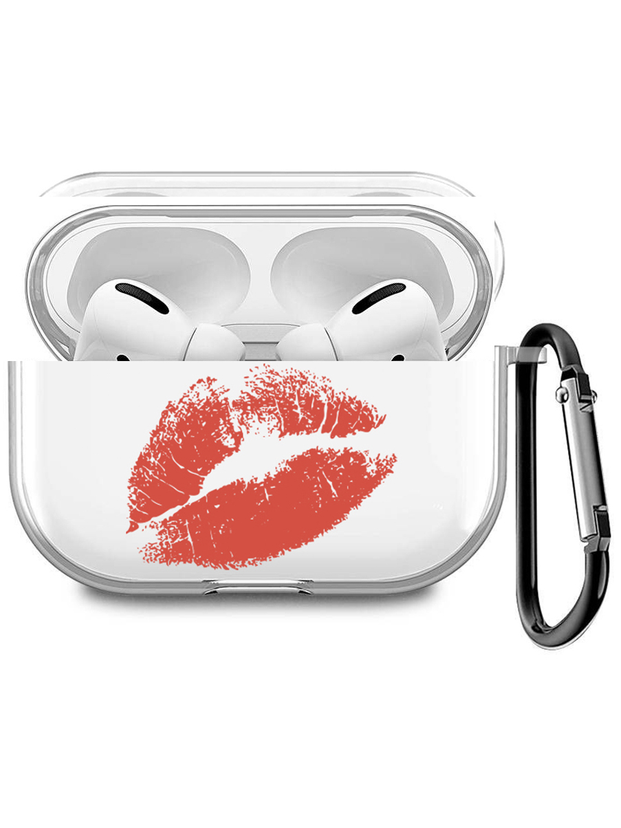 

Силиконовый чехол для наушников Apple AirPods Pro с принтом "Kiss", Прозрачный;красный, 200008679