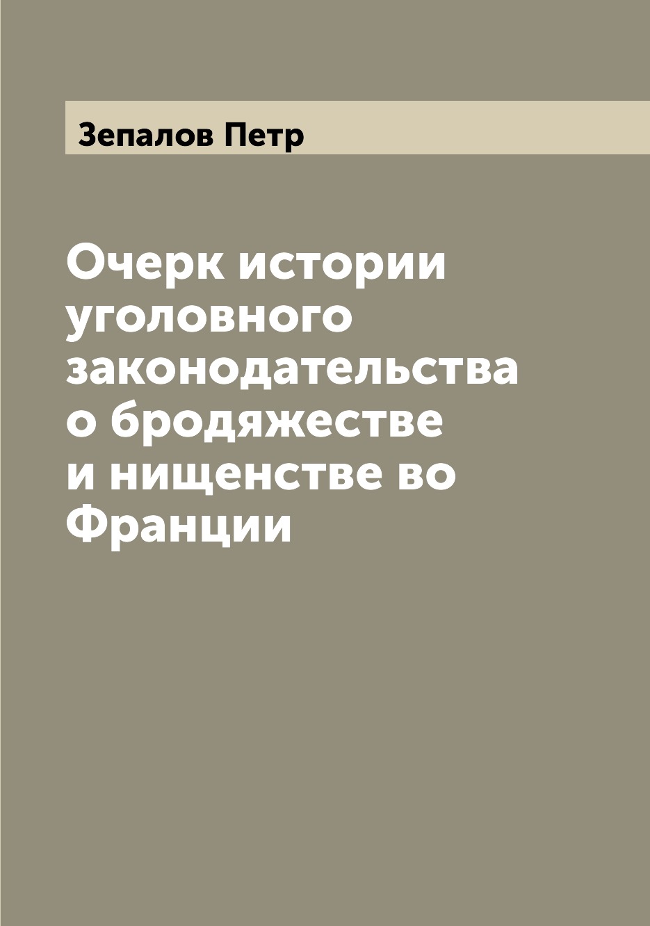 

Книга Очерк истории уголовного законодательства о бродяжестве и нищенстве во Франции