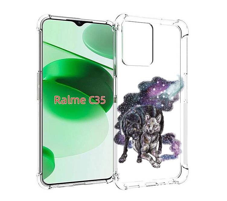 Чехол MyPads звездные волки для Realme C35 / Narzo 50A Prime