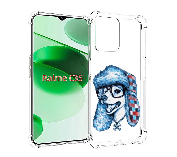 

Чехол MyPads зимний пес для Realme C35 / Narzo 50A Prime, Прозрачный, Tocco