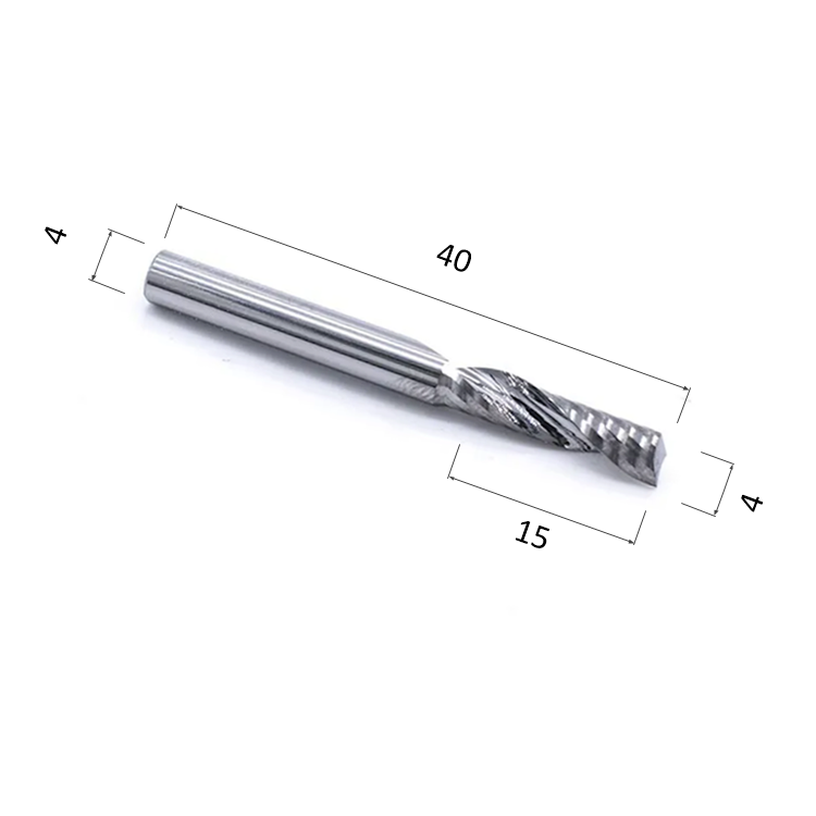 Фреза спиральная однозаходная стружка вверх DJTOL AY1LX4.15 для станка ЧПУ фреза для маникюра безопасная 4 грани 1 2 × 2 5 мм в пластиковом футляре