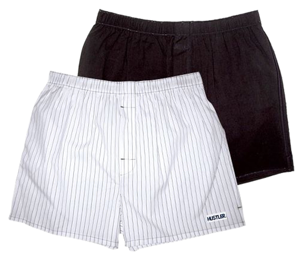 фото Комплект из 2 мужских трусов-шортов: чёрных и белых в полоску hustler lingerie