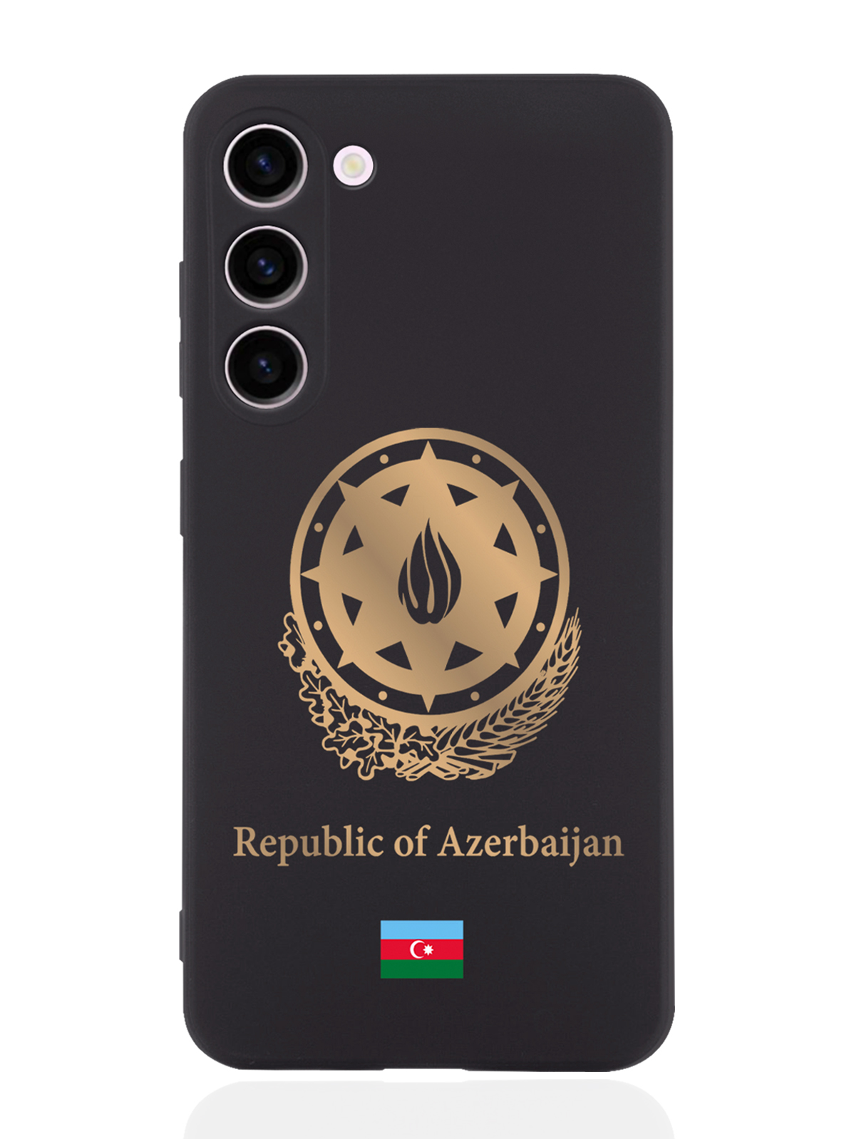 

Чехол SignumCase для Samsung Galaxy S23+ Золотой Герб Азербайджана черный, Золотистый;черный