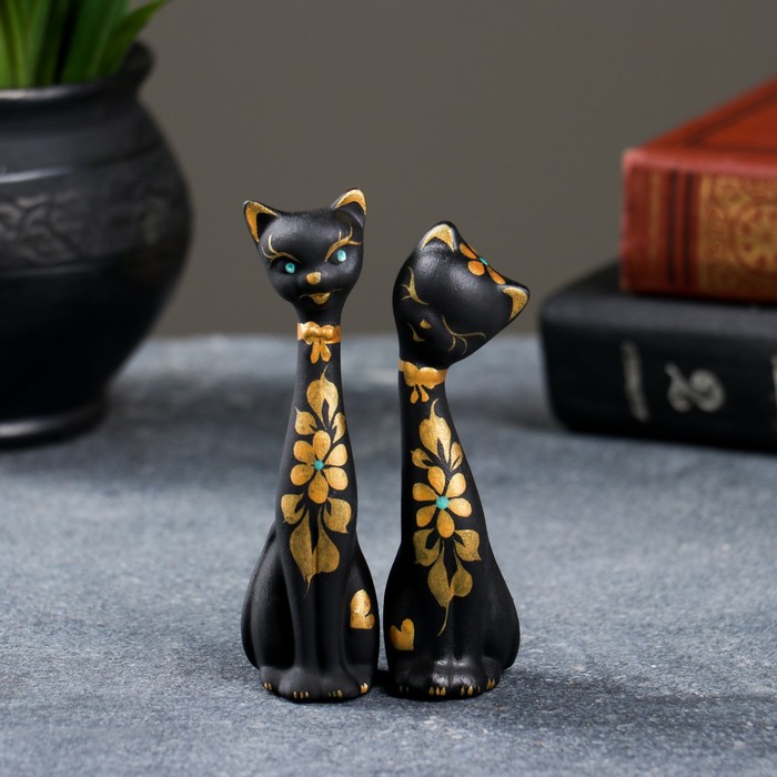 

Фигура "Love Коты" набор 2шт черные 4х4х11см, Черный