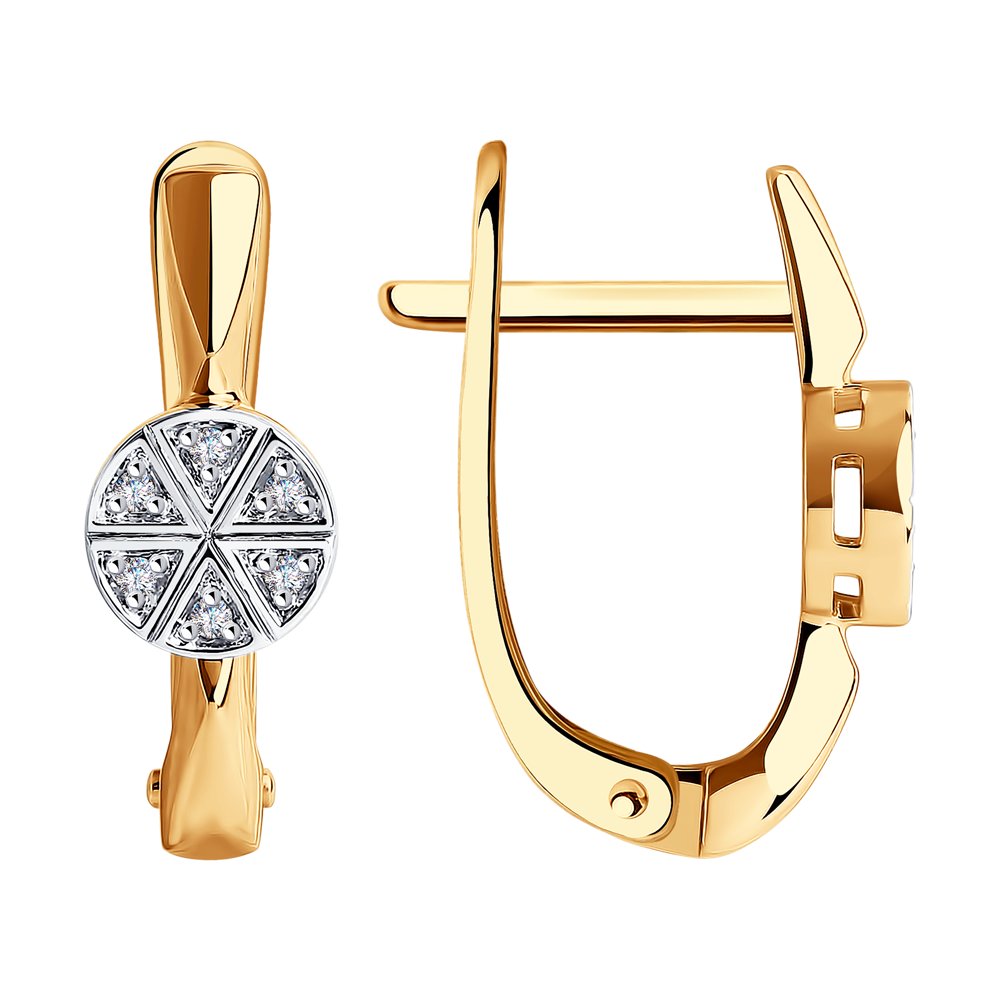 Серьги женские из золота SOKOLOV Diamonds 1021691, бриллиант