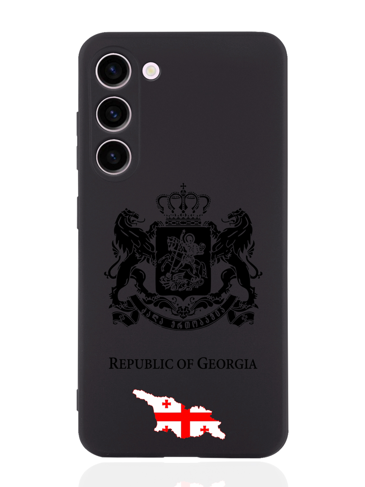 Чехол SignumCase для Samsung Galaxy S23+ Черный лаковый Герб Грузии черный