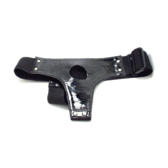 Трусики для страпона BDSM Арсенал лаковые черный