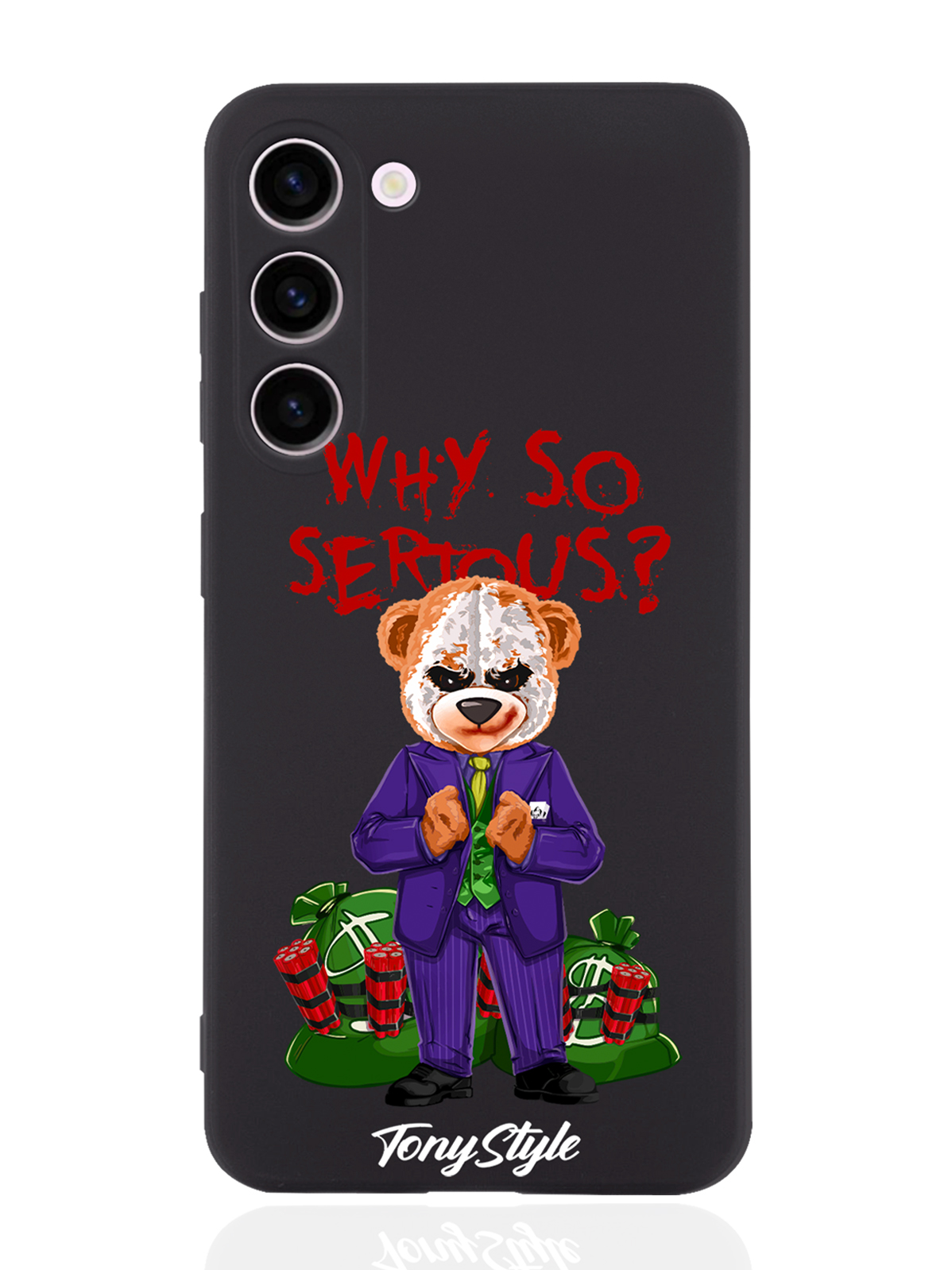 

Чехол Tony Style для Samsung Galaxy S23+ Tony Style Why so serious черный, Разноцветный