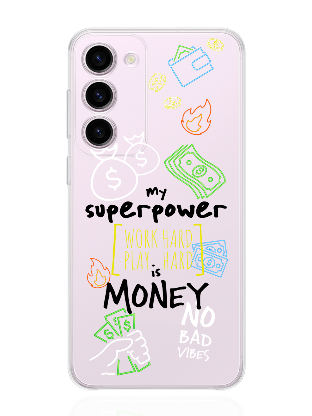 

Чехол MustHaveCase для Samsung Galaxy S23+ My Superpower is Money прозрачный, Разноцветный