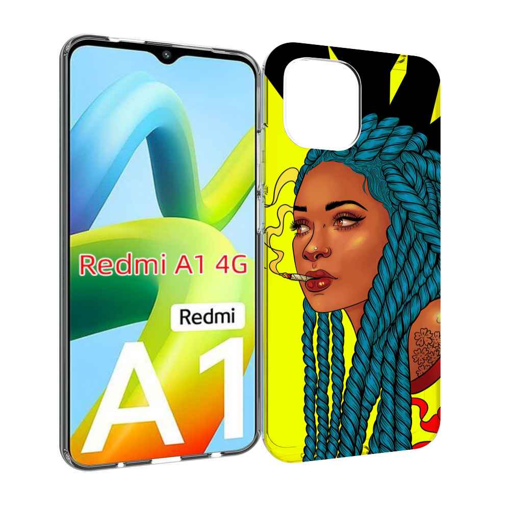 

Чехол MyPads девушка с запутанными волосами синий женский для Xiaomi Redmi A1, Прозрачный, Tocco