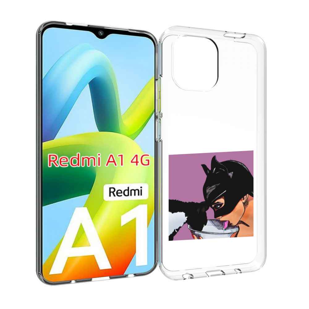 

Чехол MyPads девушка с котом пьют молоко женский для Xiaomi Redmi A1, Прозрачный, Tocco