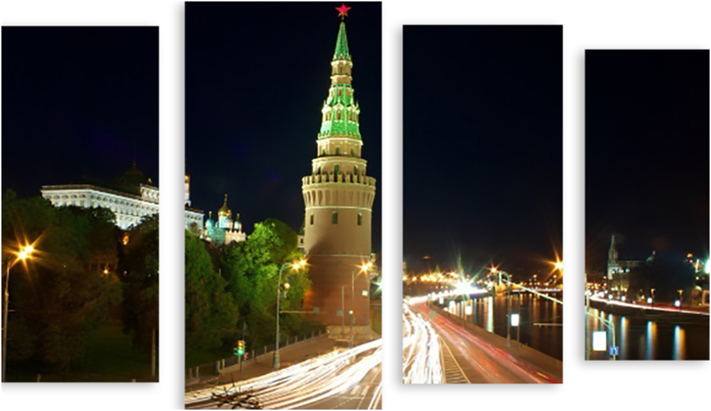 Картина модульная на холсте Модулка Вечерний Кремль 120x81 см 