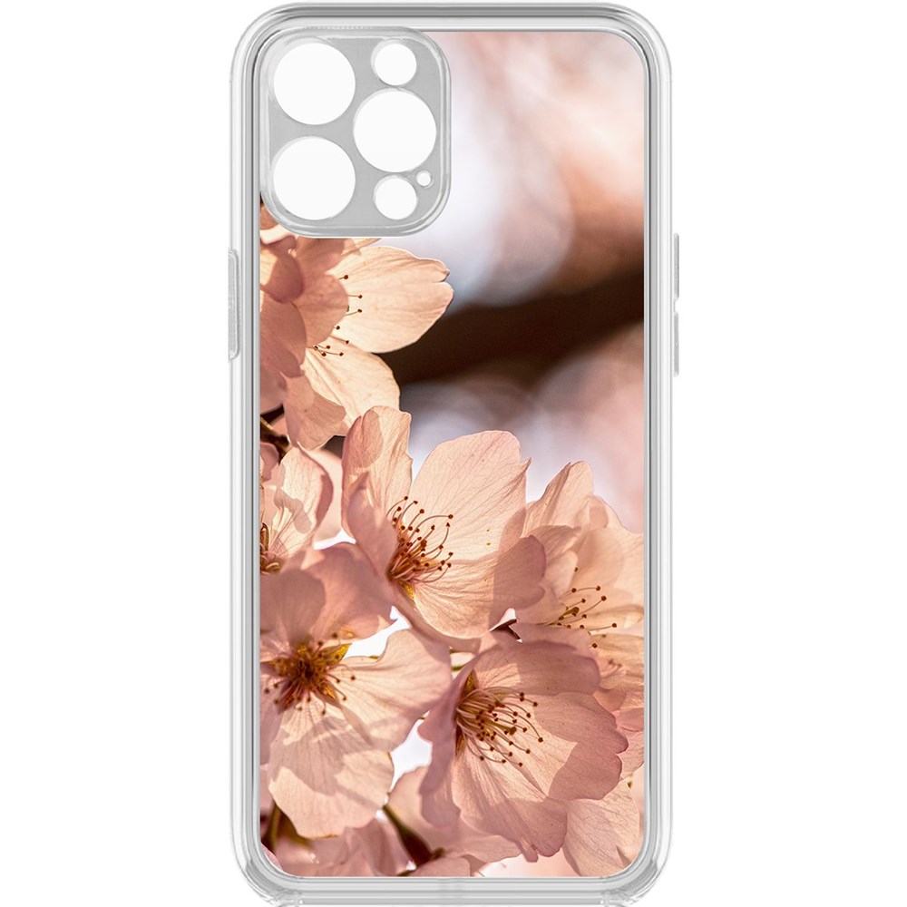 

Чехол-накладка Krutoff Clear Case Ранняя весна для iPhone 12 Pro с защитой камеры, Прозрачный