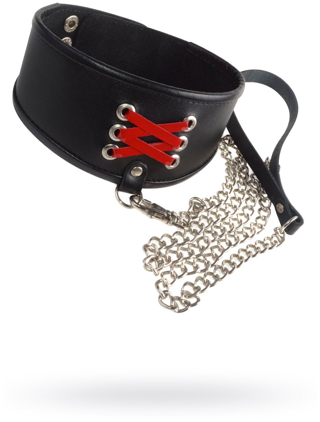 Ошейник Sitabella широкий с декоративной шнуровкой и поводком