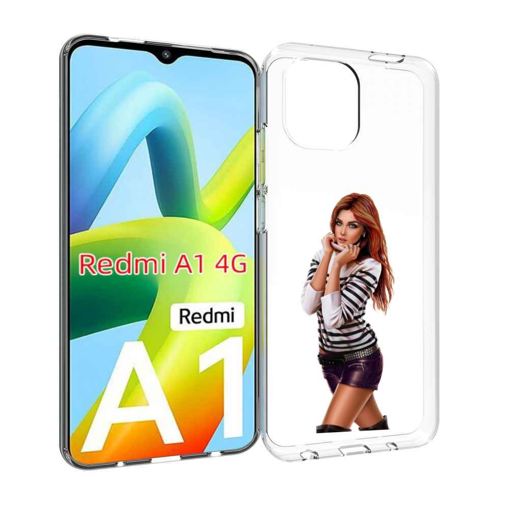 фото Чехол mypads девушка-в-свитере-с-полоской для xiaomi redmi a1