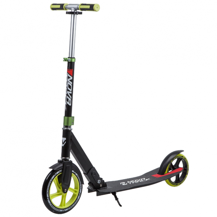 фото Самокат novatrack городской (колеса 230/180 мм рама alu) deft черный bk20