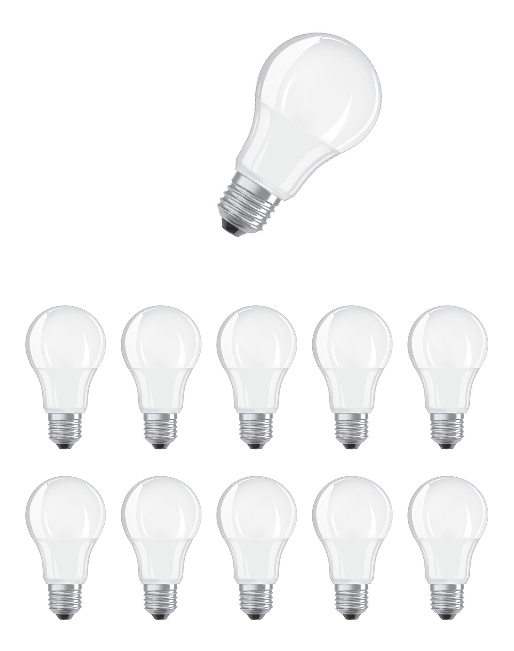 

Лампочка светодиодная OSRAM Груша A E27 9Вт 220В 806Лм 2700К Теплый белый, упак. 10шт, Груша A E27 9Вт 220В 806Лм 2700К